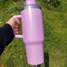 Large Capacity Double-layer Stainless Steel Vacuum Insulation Cup (Color: Purple)