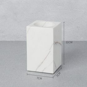 Light Luxury Storage Tube Nordic Electric Toothbrush Holder (Option: White Marble Comb Tube)