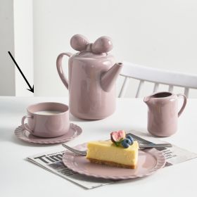 Nordic Ins Color Porcelain Coffee Cup Set (Option: Pink purple-Coffee cup and saucer)