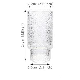 Vintage Vertical Stripe Foldable Coffee Glass (Option: Begonia flower-High style)