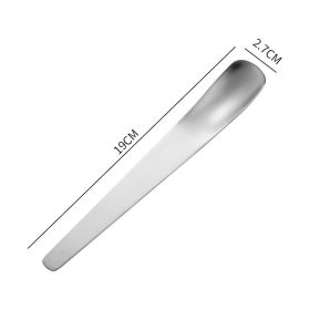 Coffee Dessert Golden Small Flat Spoon Stainless Steel Coffee Scoop Mixer Stirring Icecream Stirring Bar Spoon Kitchen Tableware Stainless Steel Ice C (Option: Silver-4Pcs)