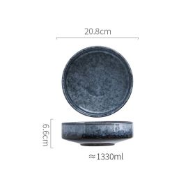 Creative Ceramic Household Conical High Bowl Salad Plate (Option: 8inch Stone grain)