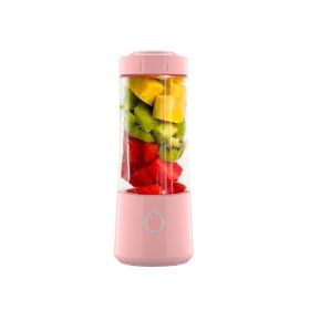Portable Wireless Charging Mini Home Juicer (Option: Pink-Six leaf knife)